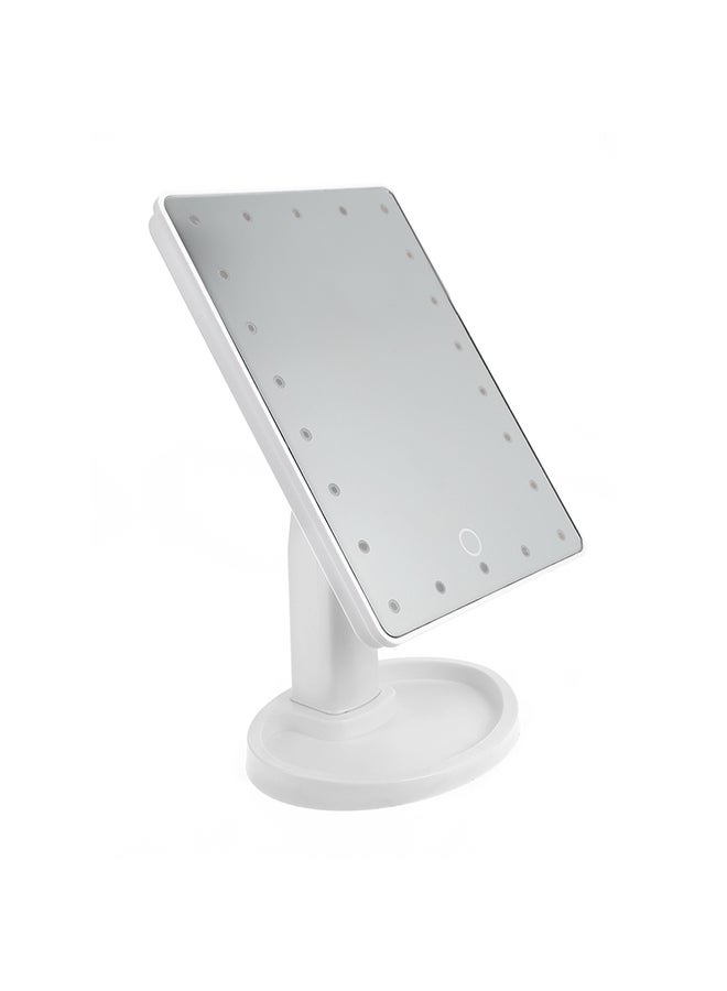 مرآة لمستحضرات التجميل بدوران 360 درجة مع شاشة LED تعمل باللمس أبيض - Image 3