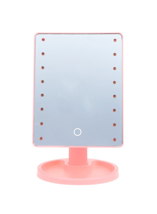 مرآة لمستحضرات التجميل بدوران 360 درجة مع شاشة LED تعمل باللمس وردي - Image 1