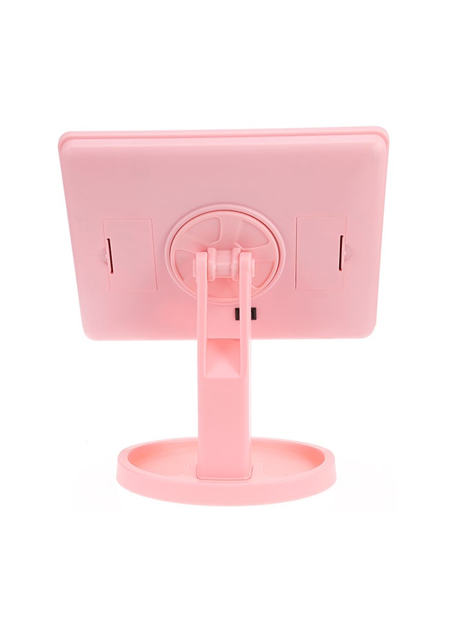 مرآة لمستحضرات التجميل بدوران 360 درجة مع شاشة LED تعمل باللمس وردي - Image 2