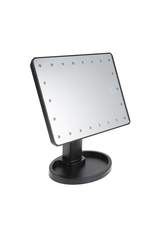 360 Degree Rotating LED Touch Screen Makeup Mirror Black - Image 4
