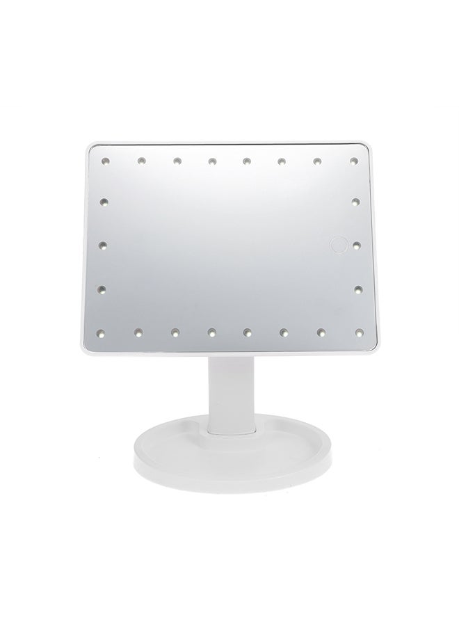 مرآة لمستحضرات التجميل بدوران 360 درجة مع شاشة LED تعمل باللمس أبيض - Image 4