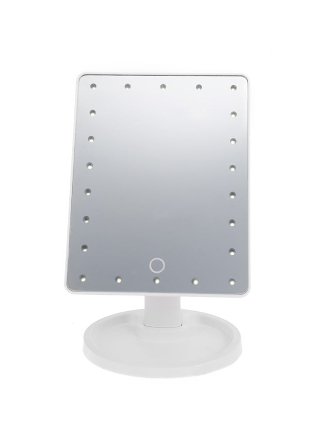 مرآة لمستحضرات التجميل بدوران 360 درجة مع شاشة LED تعمل باللمس أبيض - Image 1