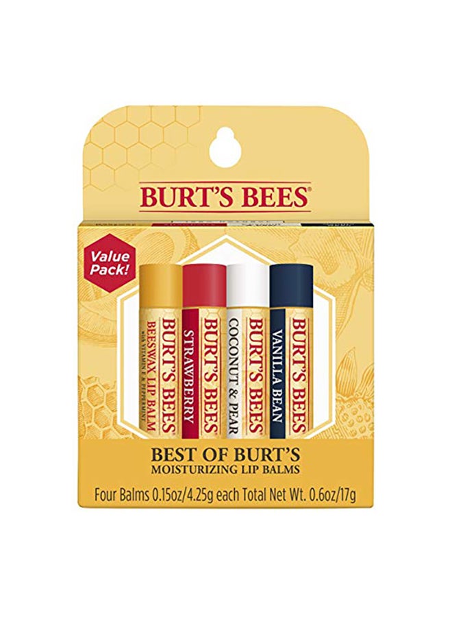 بيرتس بيز مجموعة مرطب شفاه طبيعي مكونة من 4 قطع
