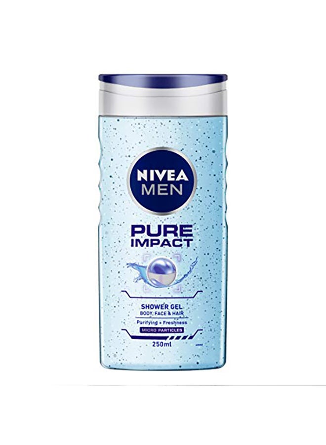 Nivea Pure Impact Shower Gel Blue/Clear 250ml - Image 1