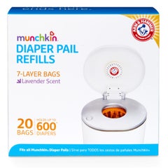 Munchkin Plastic Arm And Hammer Diaper Pail With Refill Bag - White  - Image 2