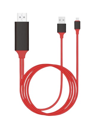MHL Micro Usb To HDMI Tv Cable Line Connector Red/Black - v1557465190/N24154455A_1