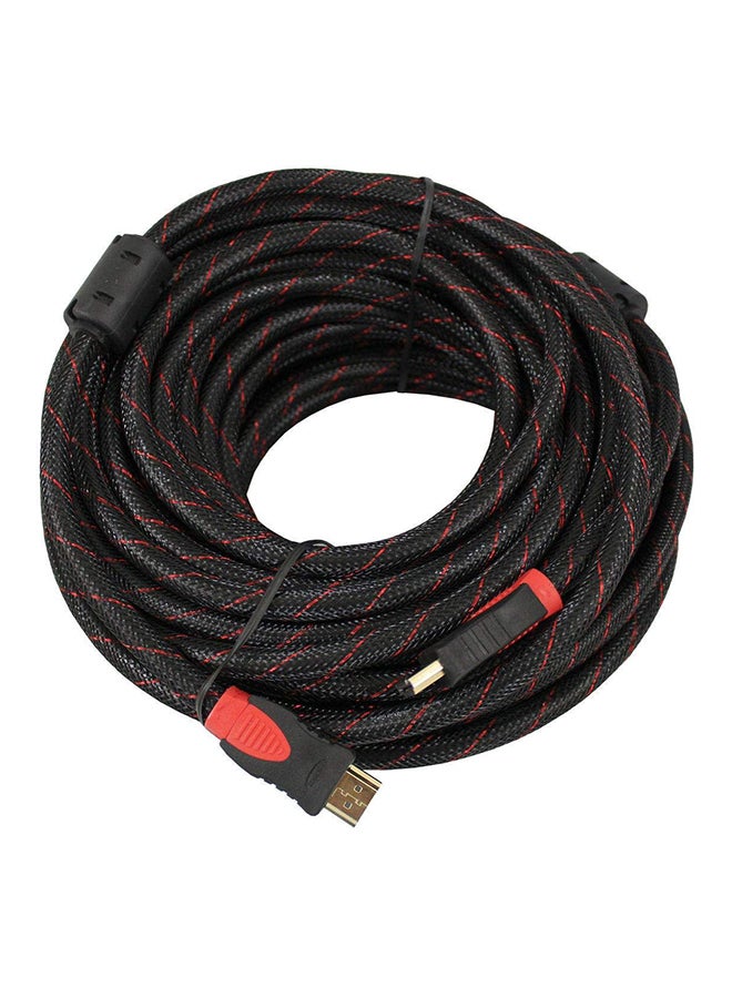 Male HDMI Cable Gold Plated High Speed Version 1.4 Supports 1080P 3D Red/Black - Image 1