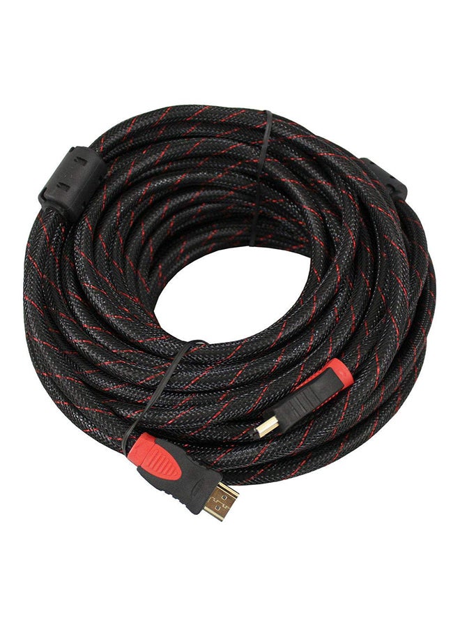 Male HDMI Cable Gold Plated High Speed Version 1.4 Supports 1080P 3D Red/Black - Image 2