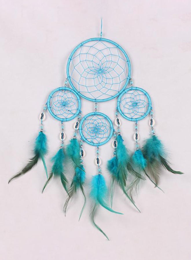 Circular Feather Dream Catcher Blue 50cm 