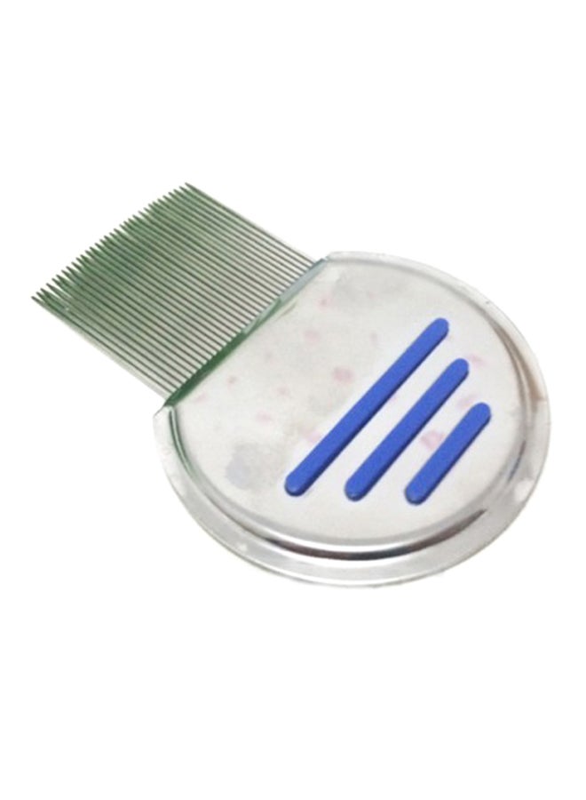 Stainless Steel Threaded Needle Pet Comb Blue 9.7x6.7cm
