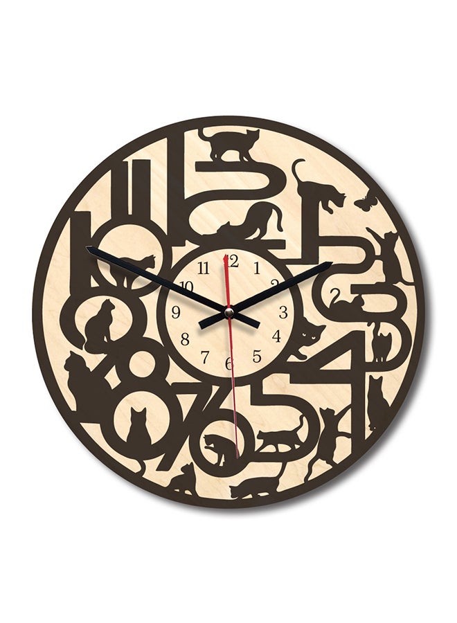 Folgandros - Round Wooden Wall Clock Multicolour 11inch - Image 1