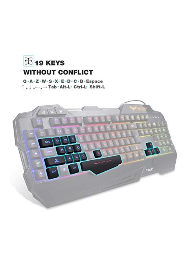 havit - HV-KB 558 Wired Gaming Keyboard And Mouse Set Black - Image 1