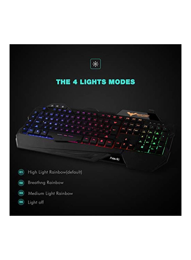 havit - HV-KB 558 Wired Gaming Keyboard And Mouse Set Black - Image 1