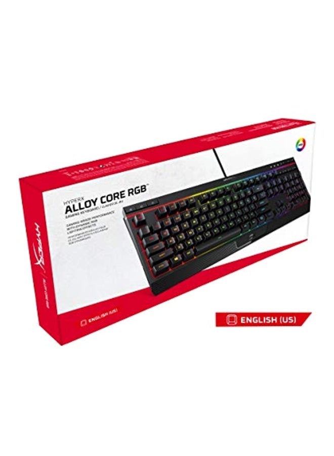 HYPERX - Alloy Core RGB - Gaming Keyboard, Membrane Switch, 5 Zones Multi-Color Customization, 6 LED Modes & 3 Brightness Levels, 1000Hz, Multi-Key Anti-Ghosting ,Acceleration, Game Mode |  4P4F5AA#ABA Black - Image 1