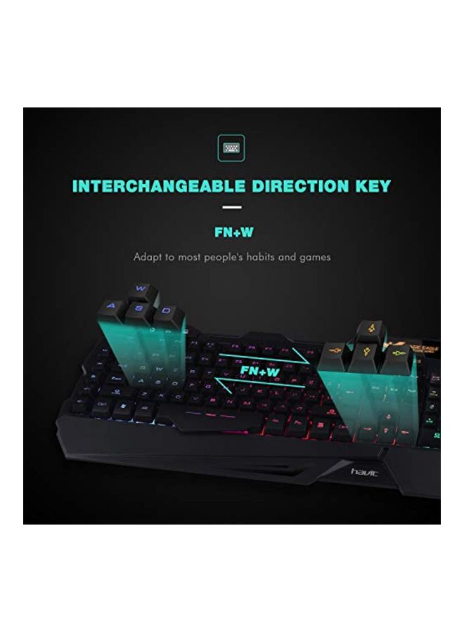 havit - HV-KB 558 Wired Gaming Keyboard And Mouse Set Black - Image 1