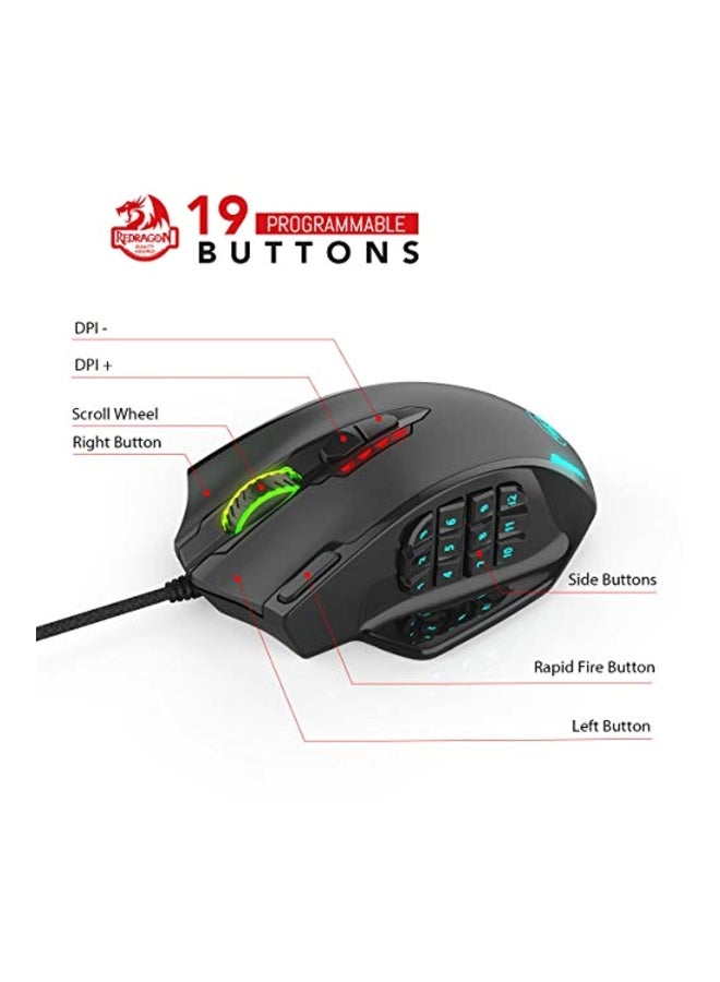 M908 Impact Gaming Mouse With Backlit Black