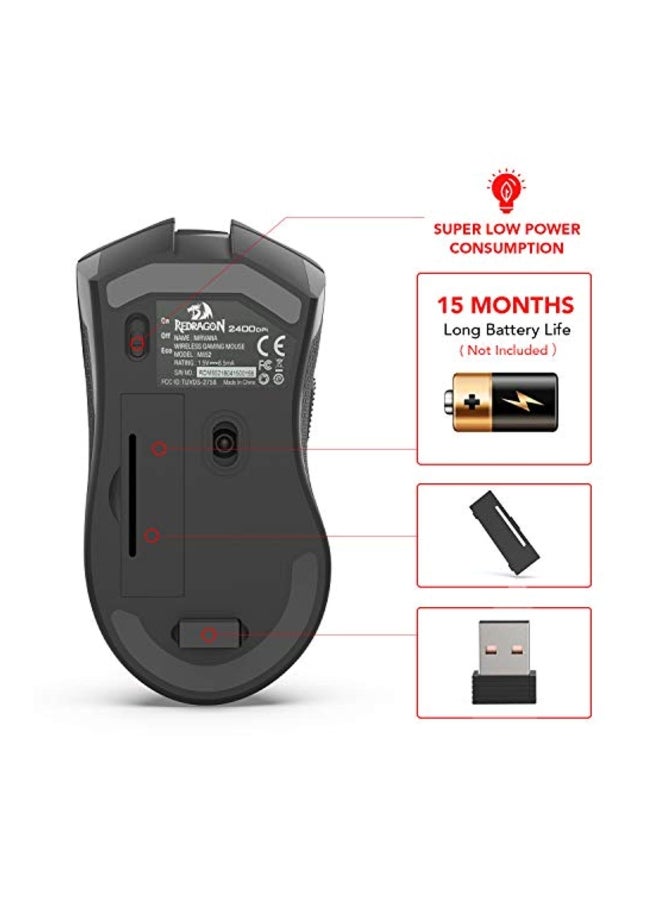REDRAGON - M652 Wireless Optical Mouse With Backlit Black - Image 1
