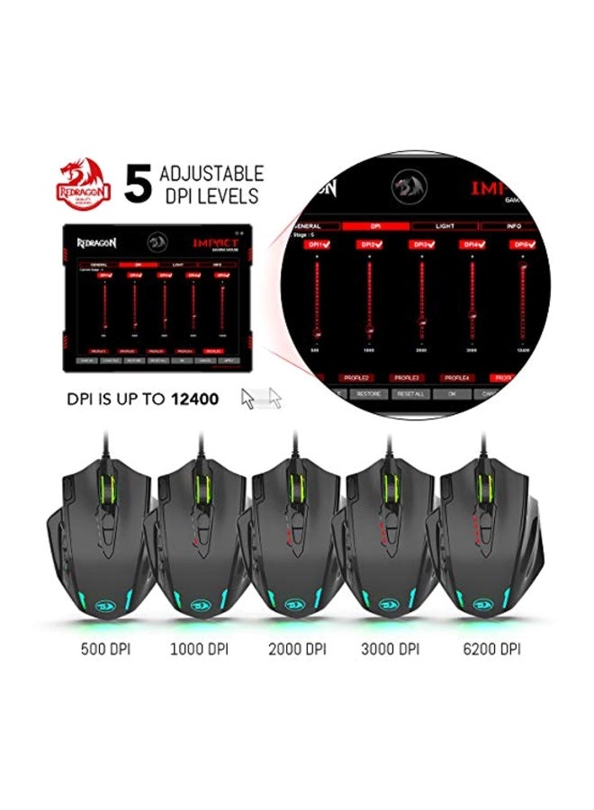M908 Impact Gaming Mouse With Backlit Black