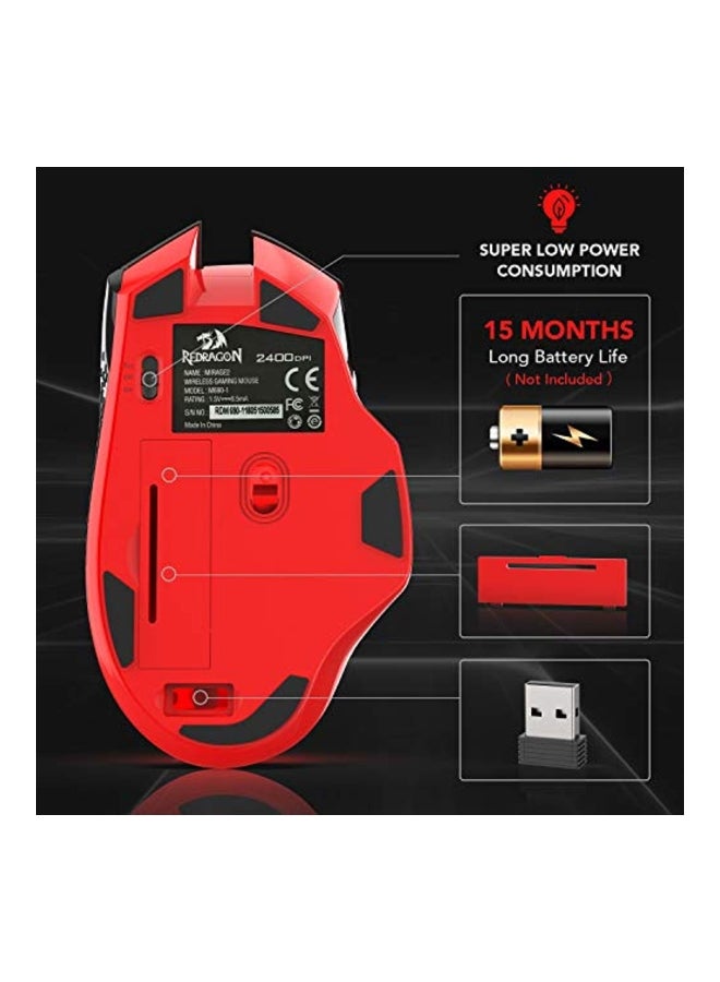 REDRAGON - Redragon M690-1 Wireless Gaming Mouse with DPI Shifting, 2 Side Buttons, 2400 DPI, Ergonomic Design, 8 Buttons-Black - Image 1