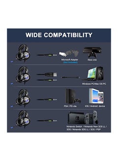 onikuma K5 Wired Over-Ear Gaming Headphones With Mic For PS4/PS5/XOne/XSeries/NSwitch/PC  - Image 4