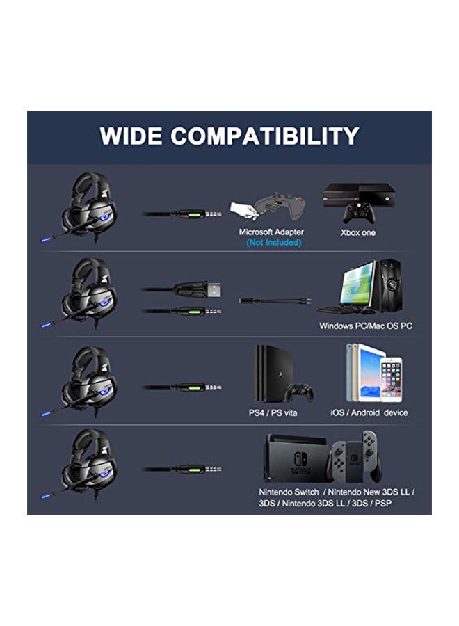 onikuma - K5 Wired Over-Ear Gaming Headphones With Mic For PS4/PS5/XOne/XSeries/NSwitch/PC - Image 1