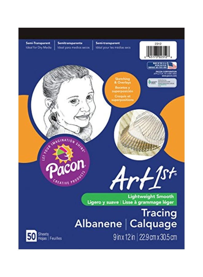 Pacon 50-Piece Tracing Paper White  - Image 1