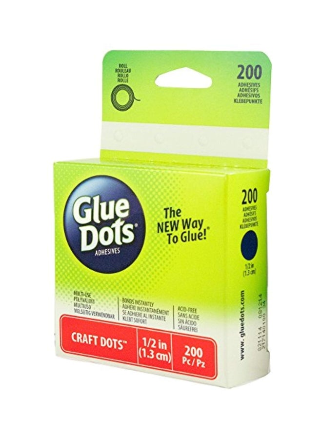 Glue Dots 200-Piece Adhesive Craft Dot Roll Set Blue/Red/Orange - Image 2