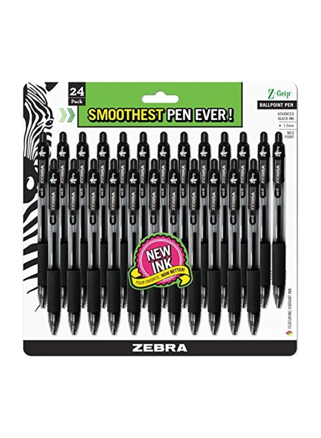 Zebra Pen - 24-Piece Z-Grip Retractable Ballpoint Pen Black - Image 1