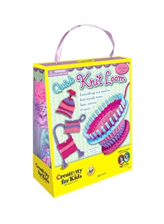 Creativity for Kids Kids Quick Knit Loom Set Pink/Blue/Yellow  - Image 1