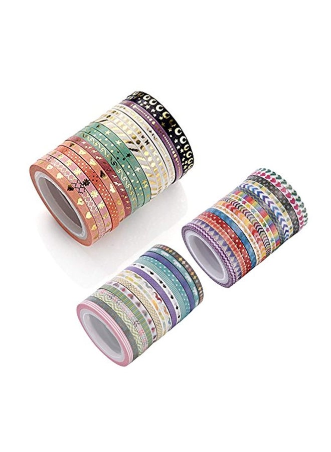 Agutape 48-Piece Washi Tape Set Red/White/Purple  - Image 3