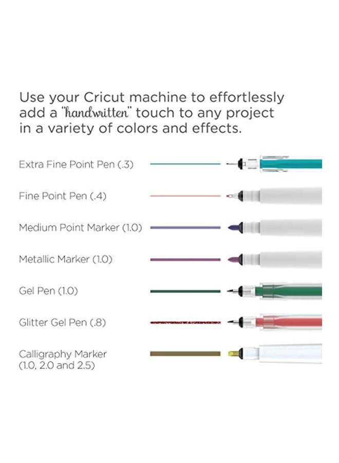 Cricut 30-Piece Ultimate Fine Point Pen Set White/Blue/Green - Image 2