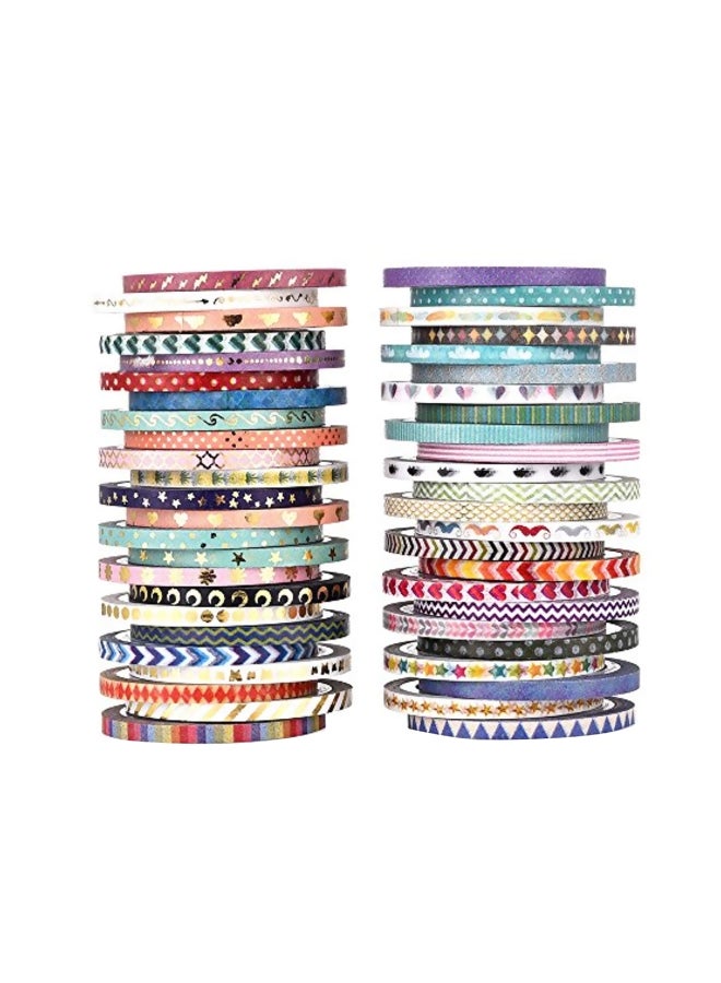 Agutape 48-Piece Washi Tape Set Red/White/Purple  - Image 1
