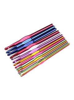 Luxbon 14-Piece Crochet Hooks Knitting Knit Needles Set Blue/Red/Pink  - Image 2