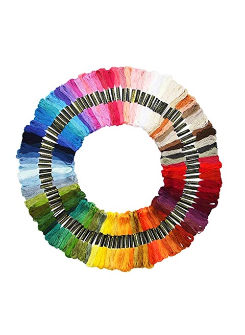 100-Piece Rainbow Color Embroidery Cross Stitch Threads Red/Yellow/Green