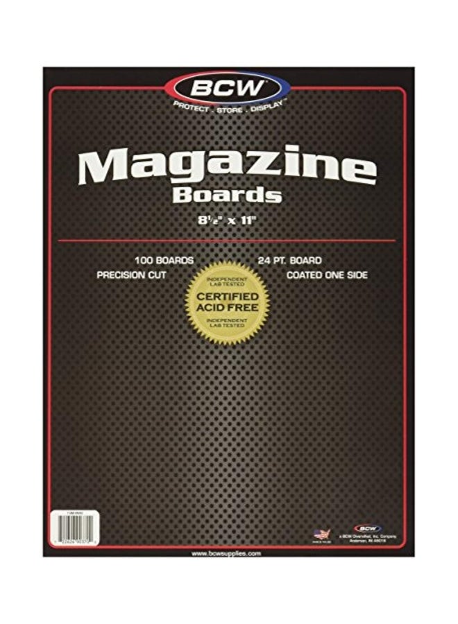 BCW 100-Piece Magazine Size Backing Board Brown