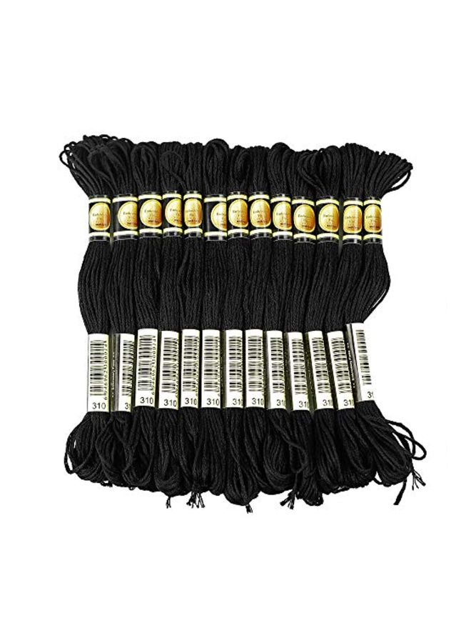 ثريد ناني مجموعة خيطان تطريز يدوي مكونة من 48 قطعة أسود/ أبيض 8.4ياردة - Image 2