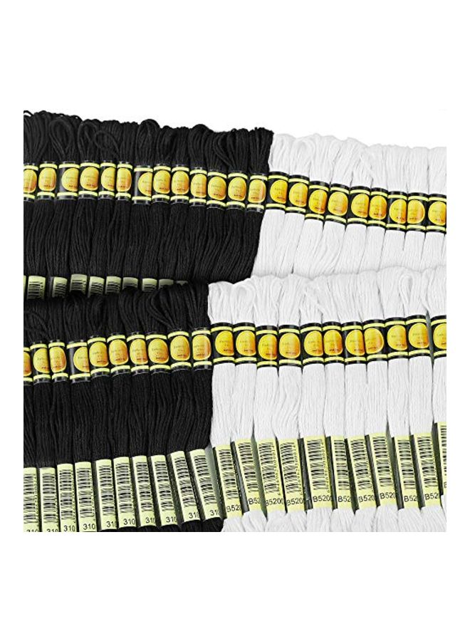 ثريد ناني مجموعة خيطان تطريز يدوي مكونة من 48 قطعة أسود/ أبيض 8.4ياردة - Image 3