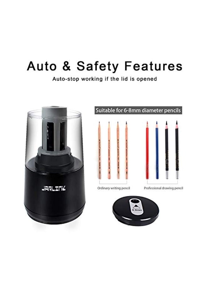 JARLINK Electric Pencil Sharpener Black/Clear - Image 5