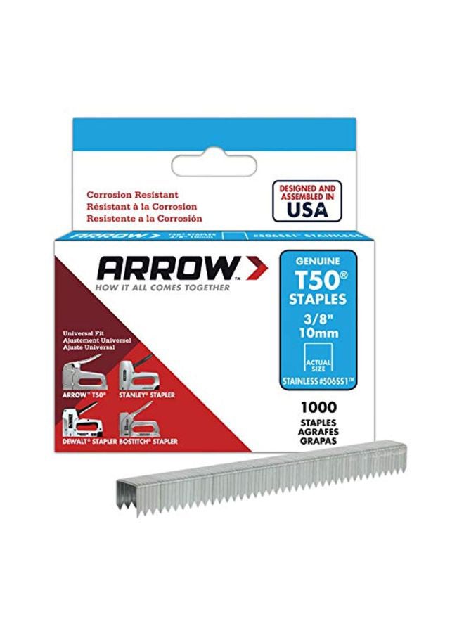 Arrow Fastener - Pack Of 1000 Stainless Steel Staples Silver - Image 1