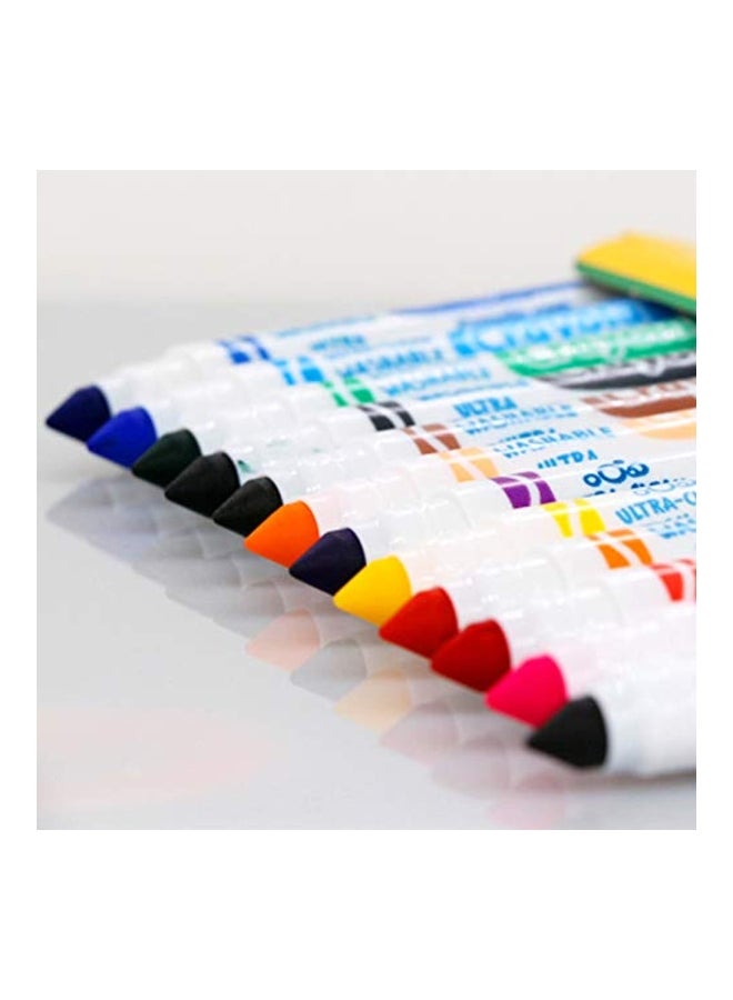 Crayola 12-Piece Ultra-Clean Washable Marker Set Blue/Red/Orange  - Image 2