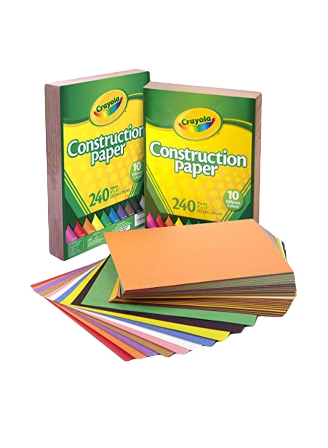 Crayola 480-Piece Construction Paper Bulk Green/White/Blue - Image 1
