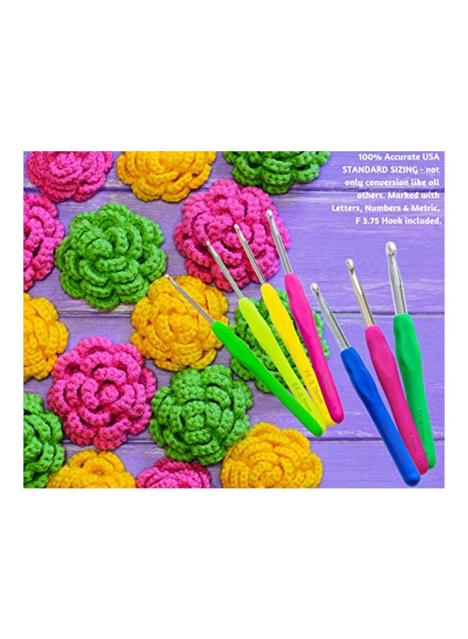 Athena's Elements 12-Piece Crochet Hook Set With Ergonomic Handles Red/Blue/Yellow - Image 4