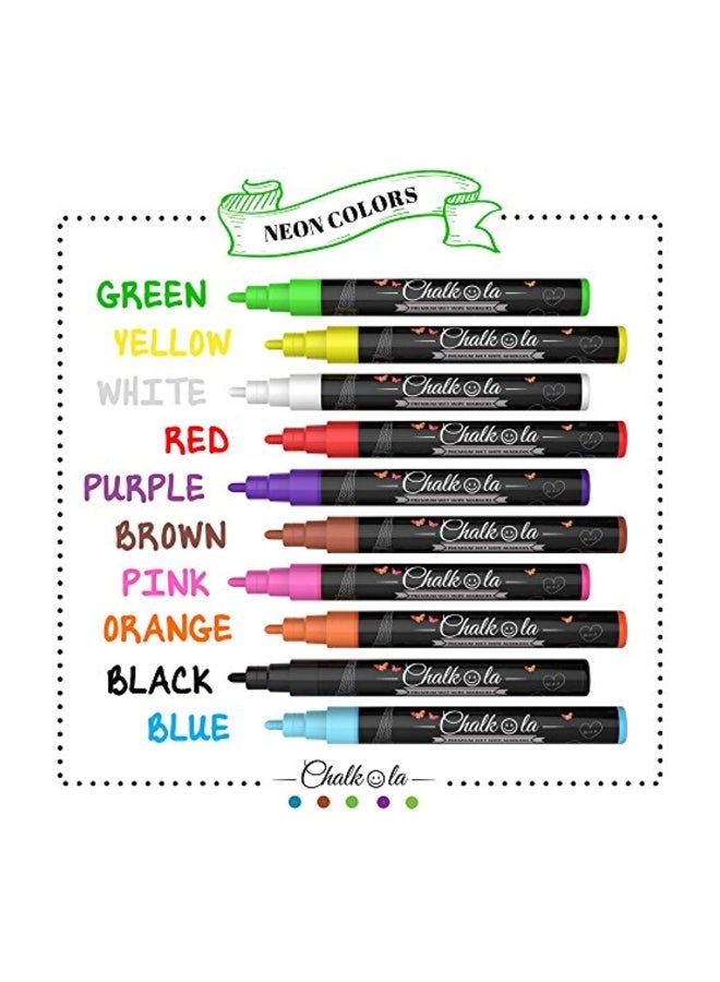 Chalkola 10-Piece Chalk Marker Set Green/Yellow/Red  - Image 2