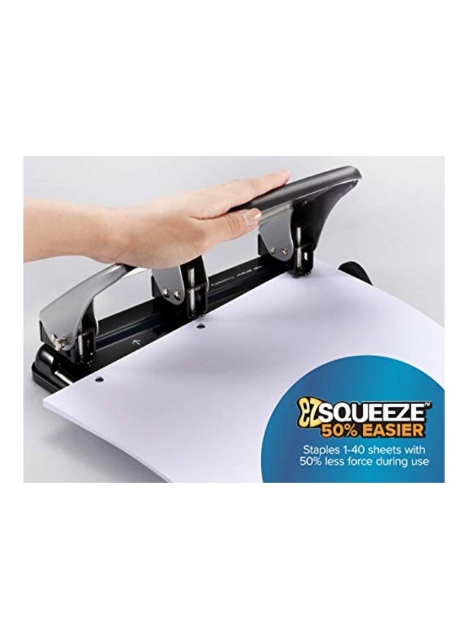 بوستيتش أوفيس خرامة ورق بثلاث ثقوب أسود/ فضي - Image 3