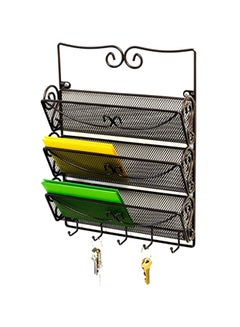 Deco Brothers 3-Tier Rack Organizer With Key Holder Black  - Image 1