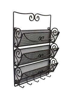 Deco Brothers 3-Tier Rack Organizer With Key Holder Black  - Image 4