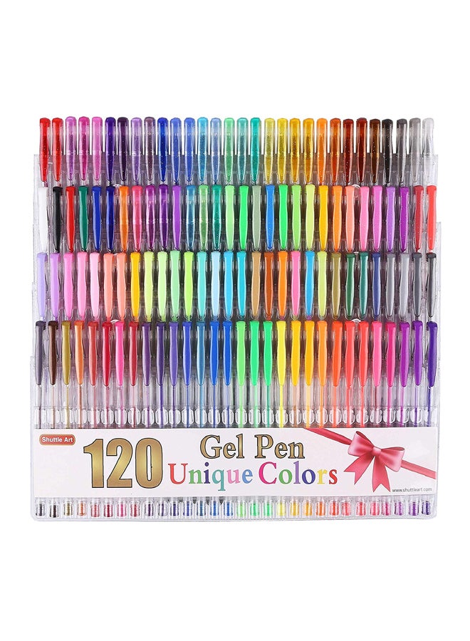 شاتل أرت طقم أقلام جل من 120 قطعة متعدد الألوان - Image 1
