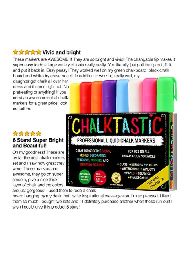 Chalktastic 8-Piece Glass Window Chalk Marker Red/Pink/Purple  - Image 3