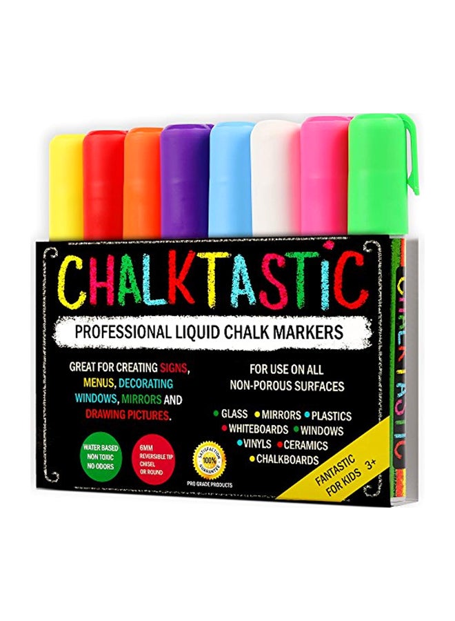 Chalktastic 8-Piece Glass Window Chalk Marker Red/Pink/Purple  - Image 1