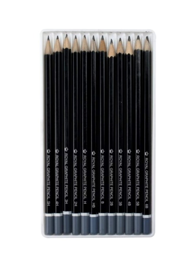 Royal & Langnickel 12-Piece Sketching Pencil Set Black  - Image 2